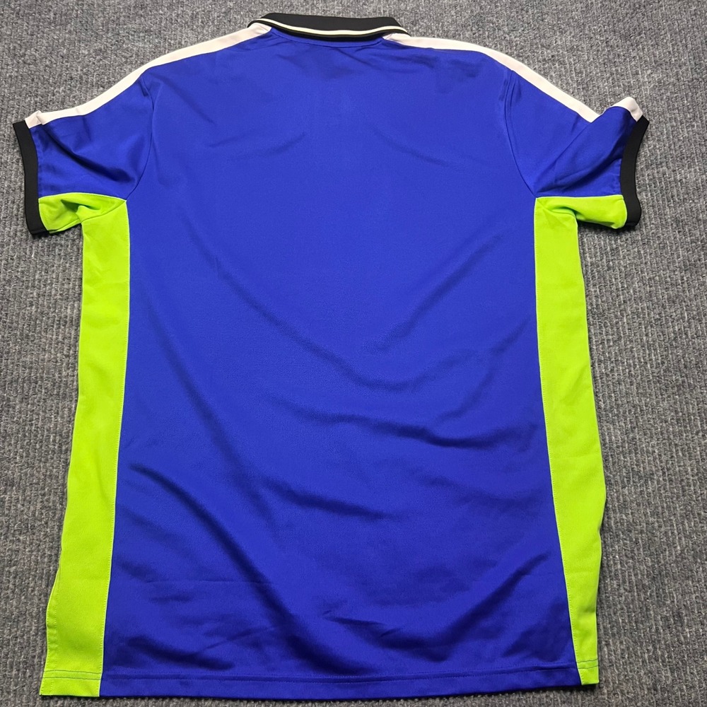Polo Ralph Lauren Performance Mens Large Blue Lime Green Colorblock Polo Shirt - Picture 8 of 8